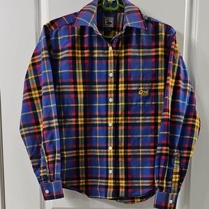Cruel Girl Vibrant Plaid Button Down Shirt